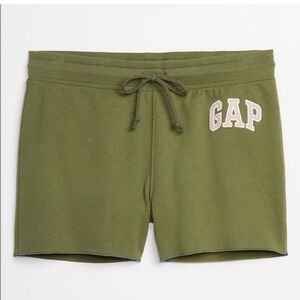 NWT $55 GAP Women XS GAP LOGO fleece Army Olive Green Shorts